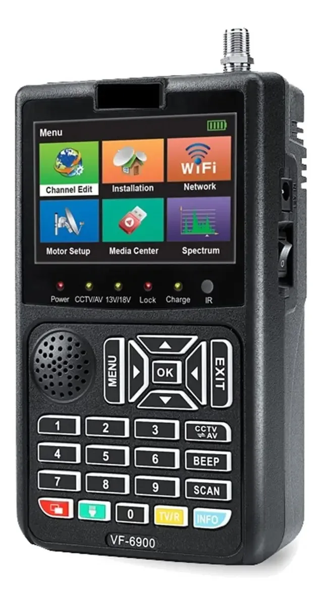 Localizadores de satélite, localizador de sinal digital, tela LCD, DVB para receptor QPSK, localizador de medidor de sinal de satélite, configuração de antena terrestre para ajustar a antena...
