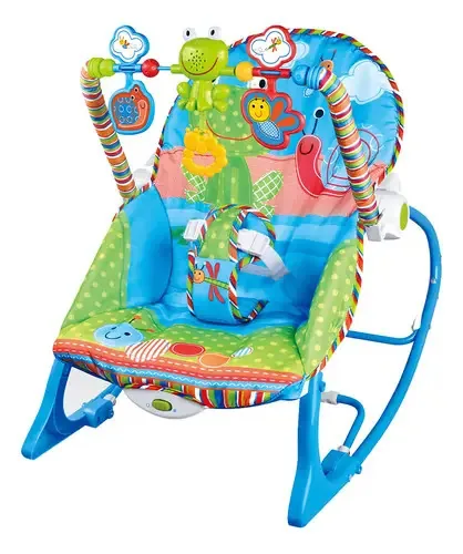 Cadeira de balanço Aquila Baby com som e vibração, cor azul