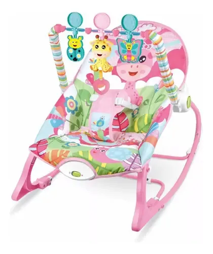 Cadeira de balanço Aquila Baby com som e vibração rosa