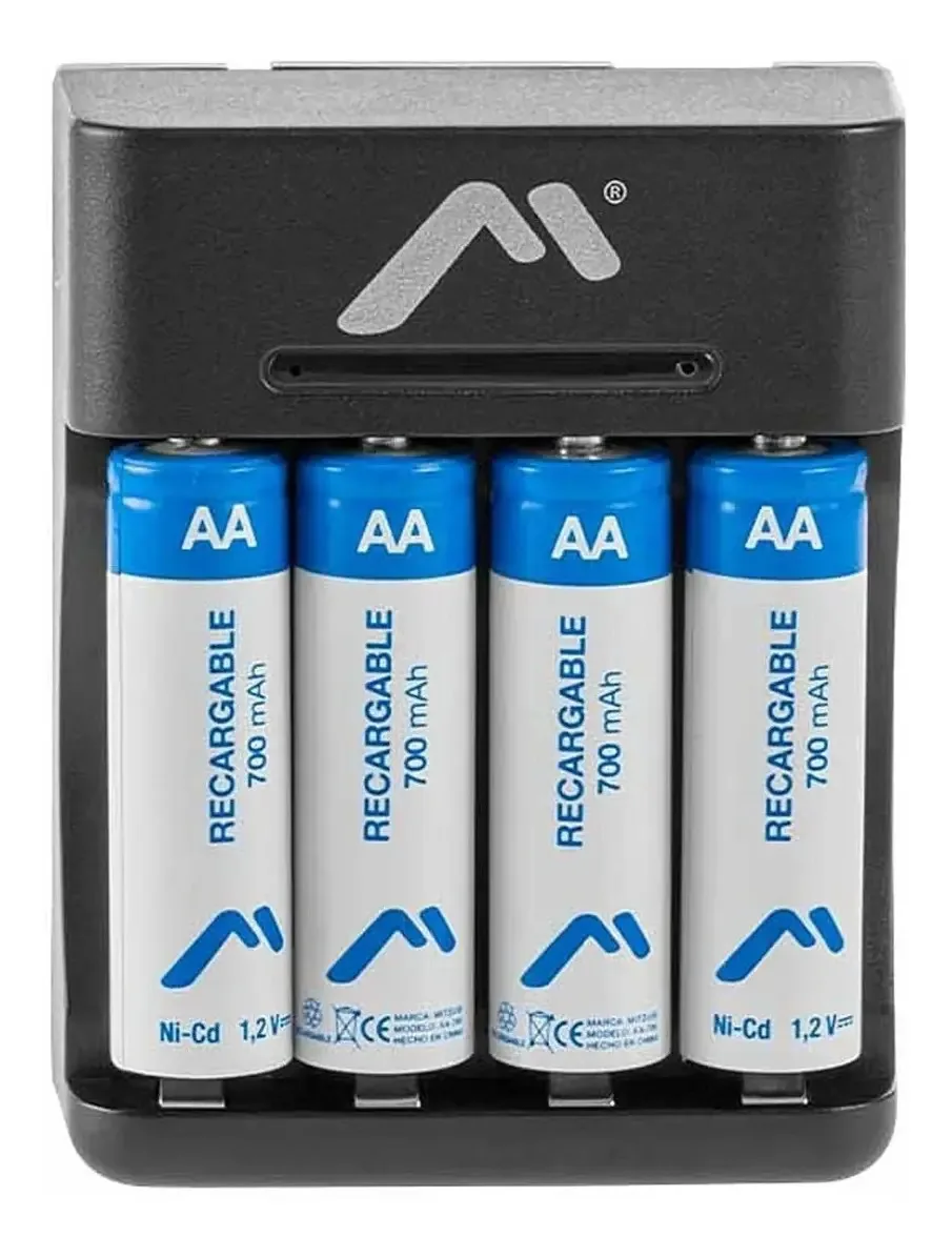 Carregador com baterias recarregáveis Aa Double A 1.2 Devices