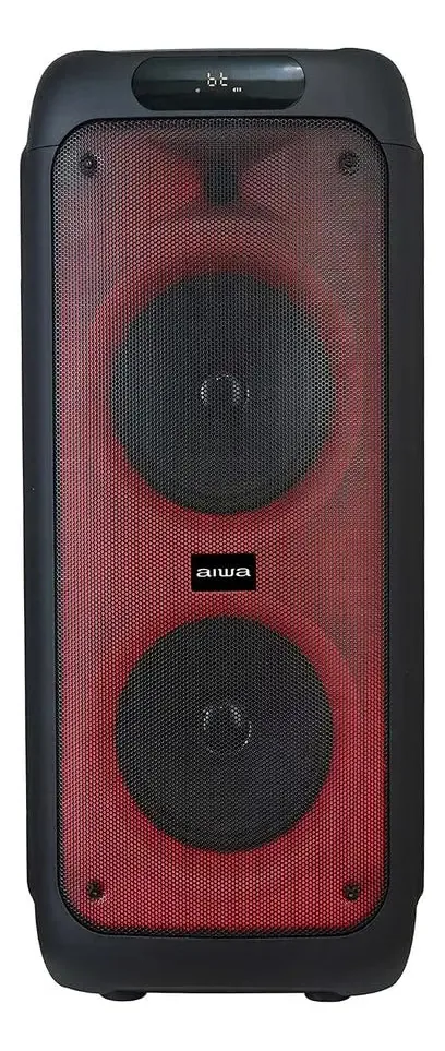 Caixas de Torre Aiwa 2.0 Portáteis Bluetooth Cor Preta - Som Potente e Conectividade Sem Fio.