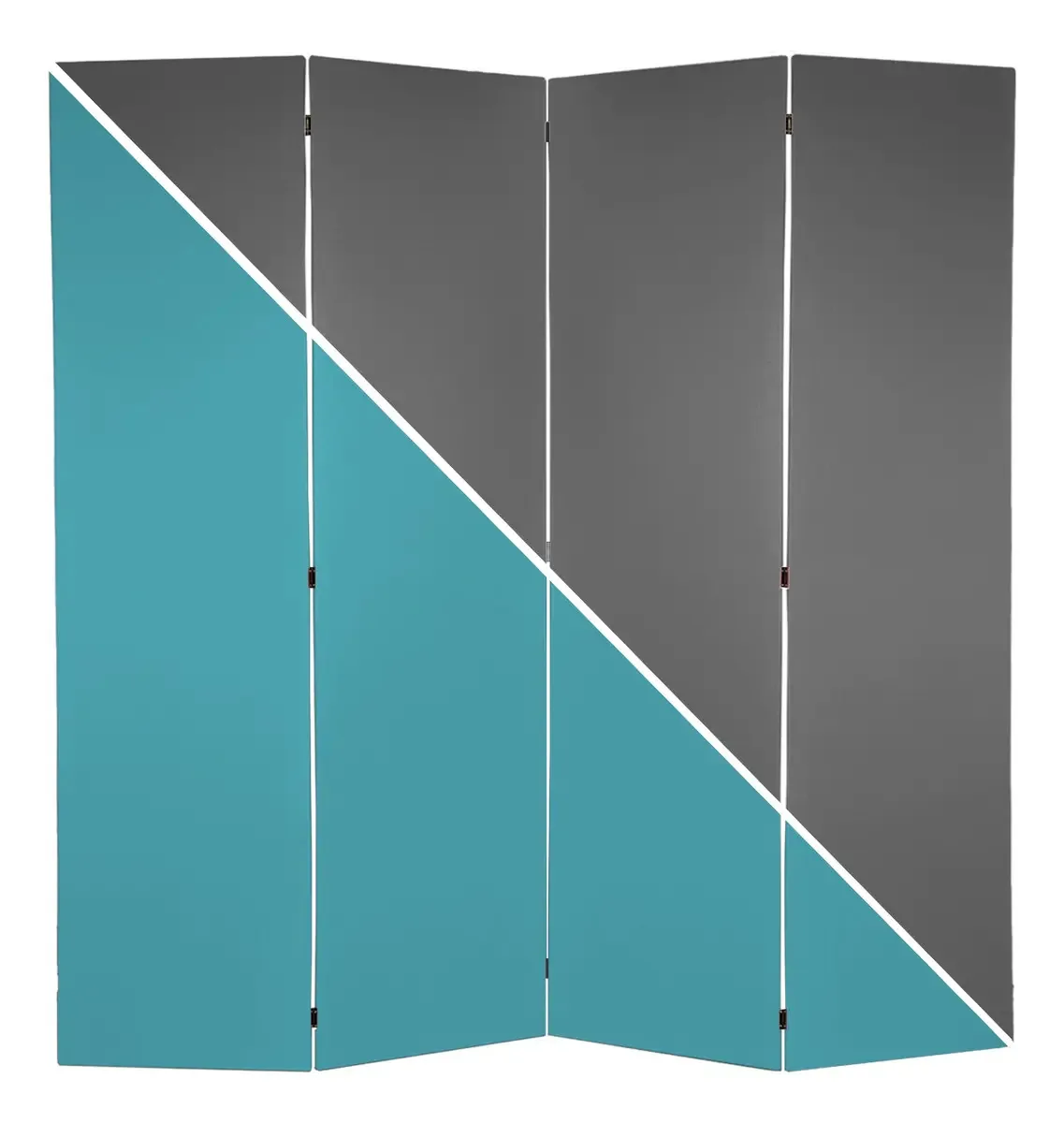 Biombo Onstore Sencillo com design geométrico estilo clássico azul-turquesa