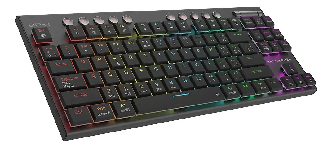 Teclado mecânico para jogos multidispositivos Dominate Expert Gk959 - teclado preto Idioma espanhol: Espanha