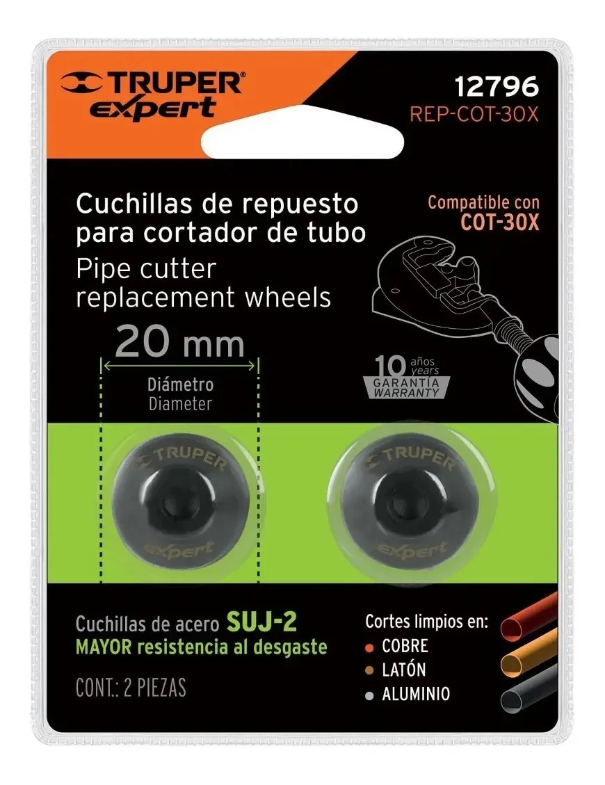 Blister com 2 lâminas para cortador de tubos COT-30x