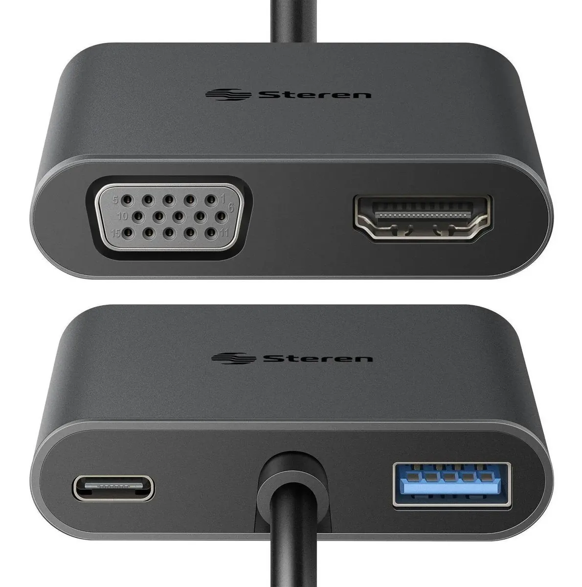 Adaptador Usb C A Hdmi Vga Usb 3.0 Usb C Usb-5265 Steren Color Preto
