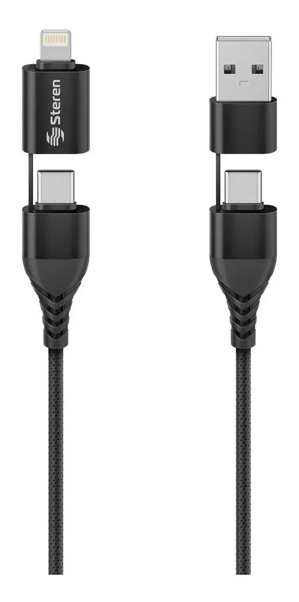 Cabo 4 em 1, Usb/Usb C para Lightning/Usb C, 1M, Usb-4721
