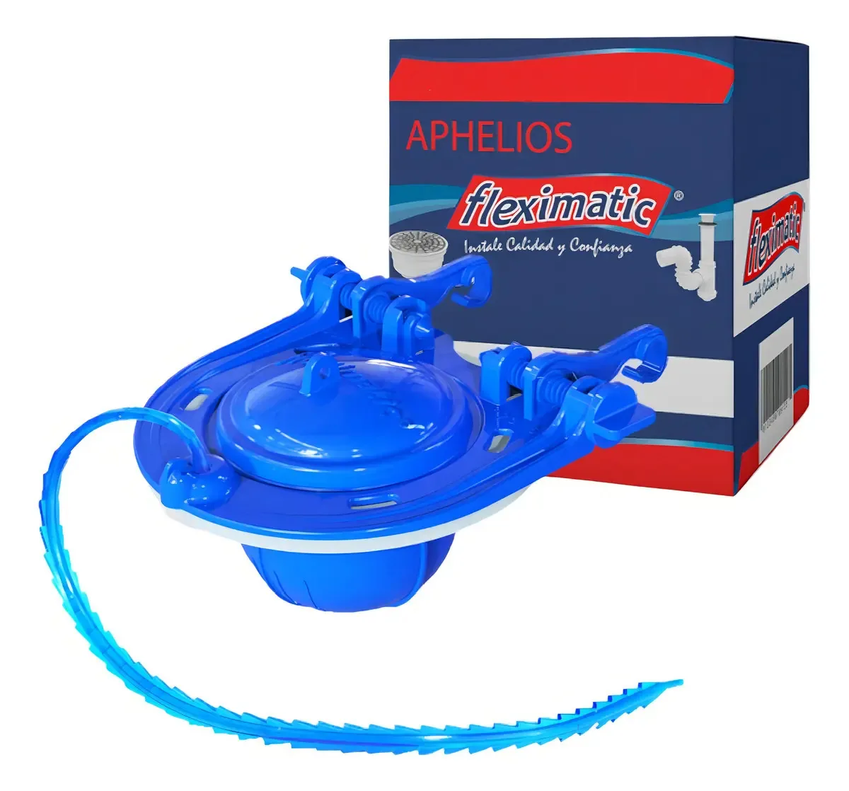 Sapo universal Zero Leak para banheiros de 2" Fleximatic 2710, cor azul