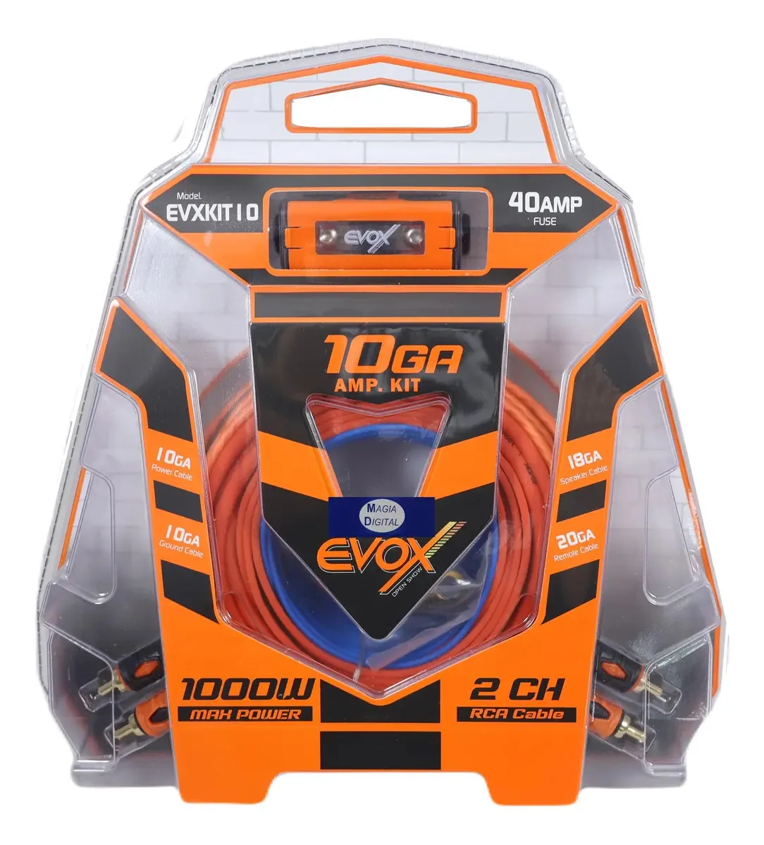 Kit de instalação Cal.10 Evox Evxkit10 com acessórios 1000w