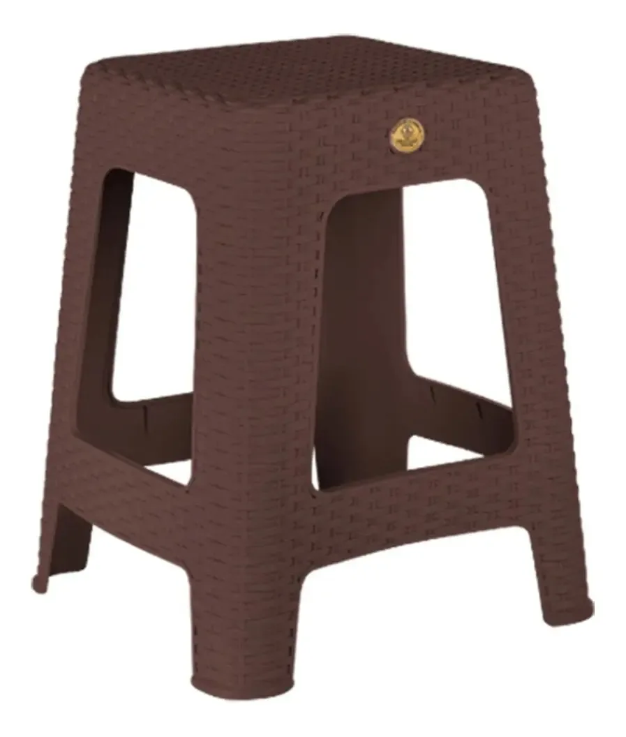 Kit de 4 bancos de vime para pátio, jardim e esquilo de chocolate