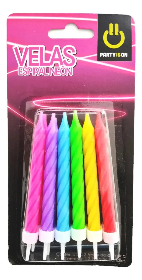 Velas pastel Velas de festa de aniversário em cores neon