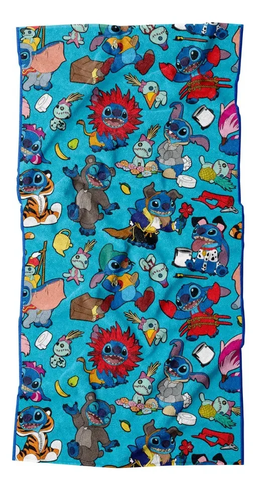Toalha de banho premium, 75x147 cm Stitch, trajes em azul claro