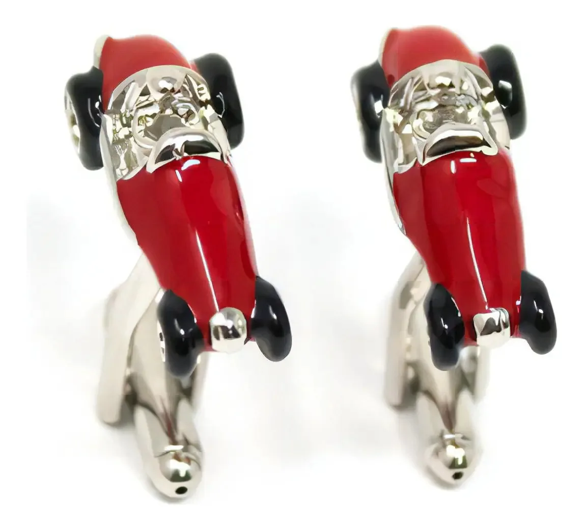 Abotoaduras duplas de design original para homens Sarosa Color Red Auto Racing