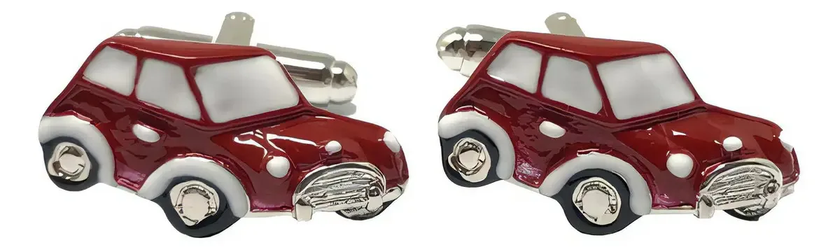 Abotoaduras duplas de design original para homens Sarosa Color Red Car