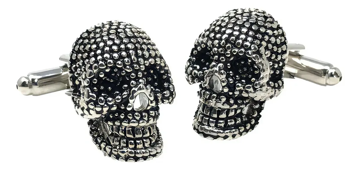 Abotoaduras modernas para desenhos masculinos Sarosa Skull Color