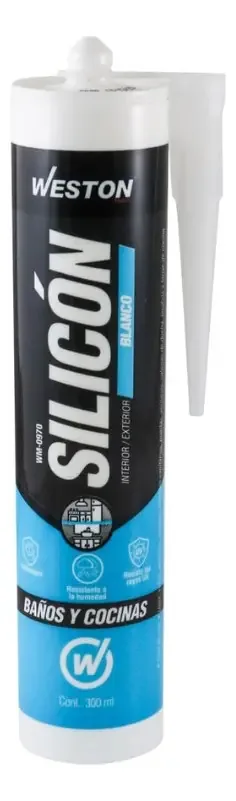 1 cartucho de silicone branco para banheiros e cozinhas 300ml Wm-0970