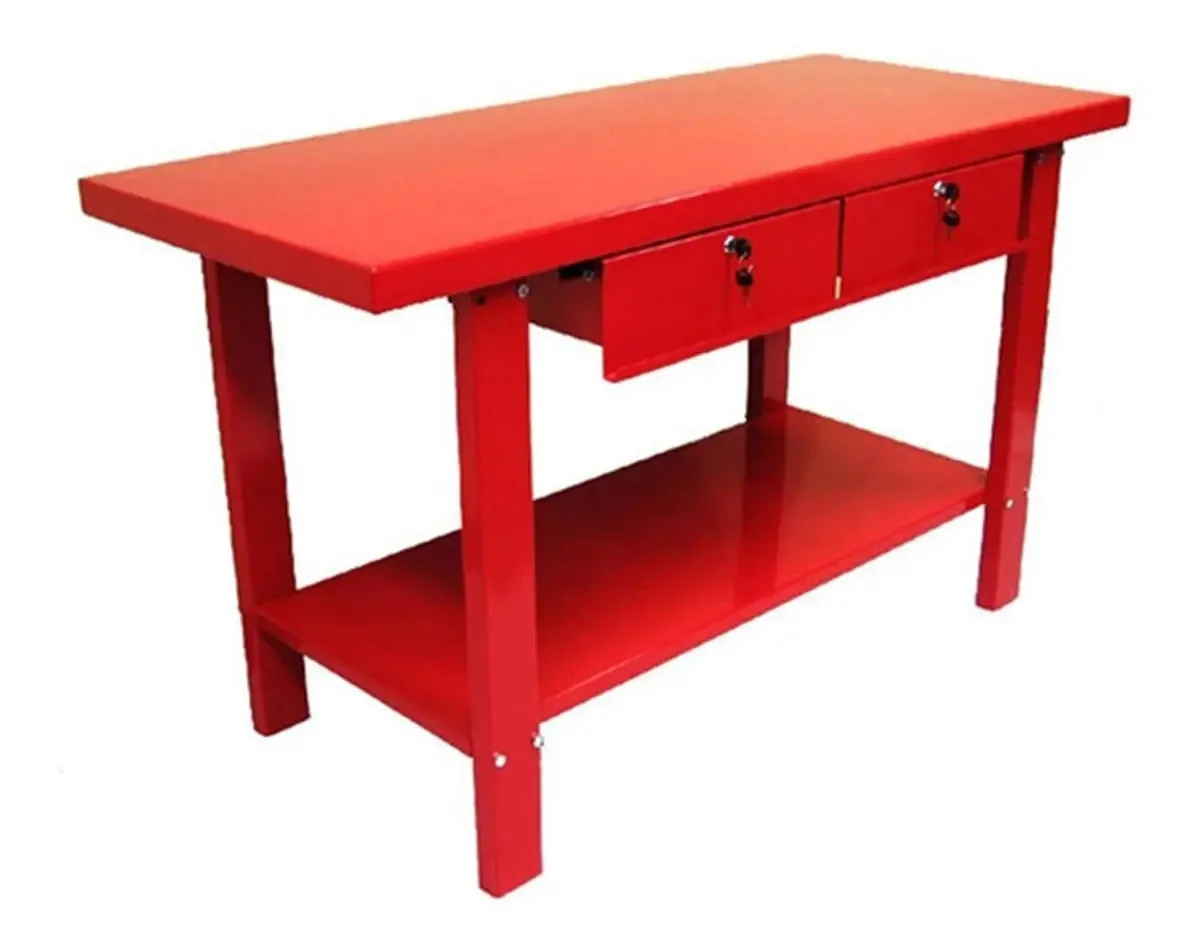 Mesa de trabalho em aço com 2 gavetas Maple Tools