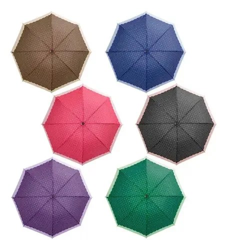 Guarda-chuva econômico manual por atacado, guarda-chuva, 6 peças