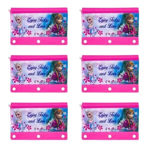 Canetas Pink Frozen baratas por atacado, chiclete de 6 peças
