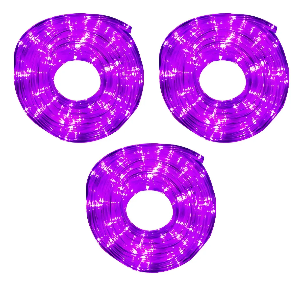 Mangueira de Natal LED Luz Roxa 10 Mt Exterior 3 Peças