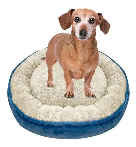 Cama macia anti-stress para cães Pet Girl azul 46 cm