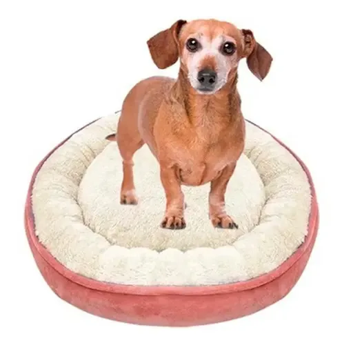 Cama para cães Pet Girl macia anti-stress azul 46 cm rosa