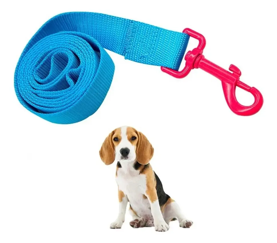 Coleira pesada para cães azuis neon de raça média