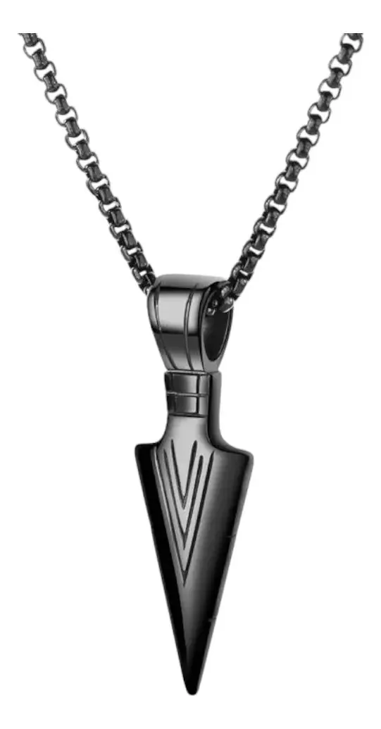 Colar Black Metal Spearhead para homens