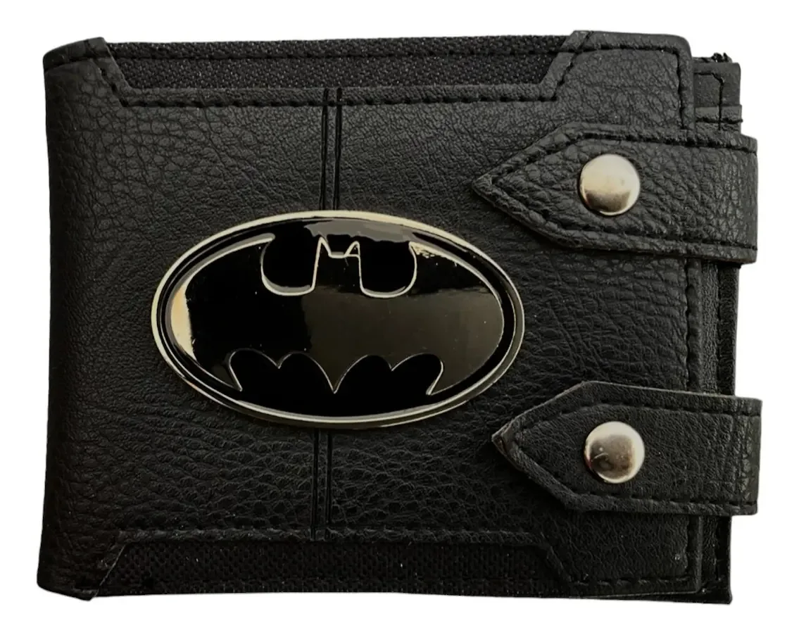Carteira masculina Batman Broches F Cor preta