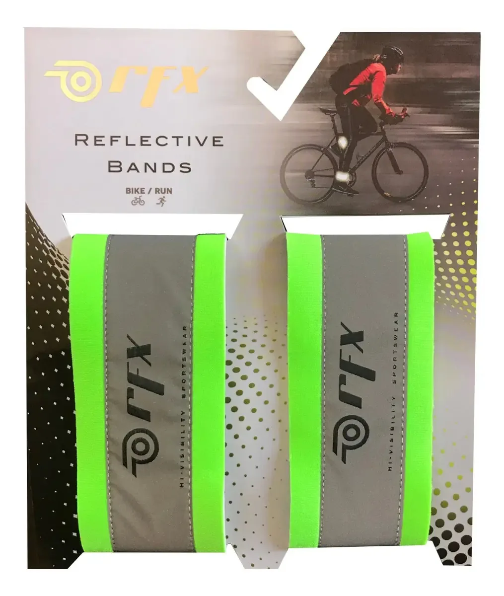 Par de faixas de luz refletivas para corrida ou motocicleta, cor verde neon