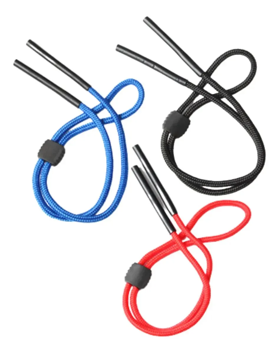 Alça de lentes Cordon, 20 peças, sutiã resistente e ajustável, mistura de cores Preto Vermelho e Azul
