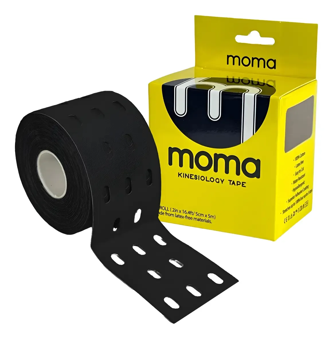 Moma, fita cinesiológica, punch, fita Kinesio, bandagem preta