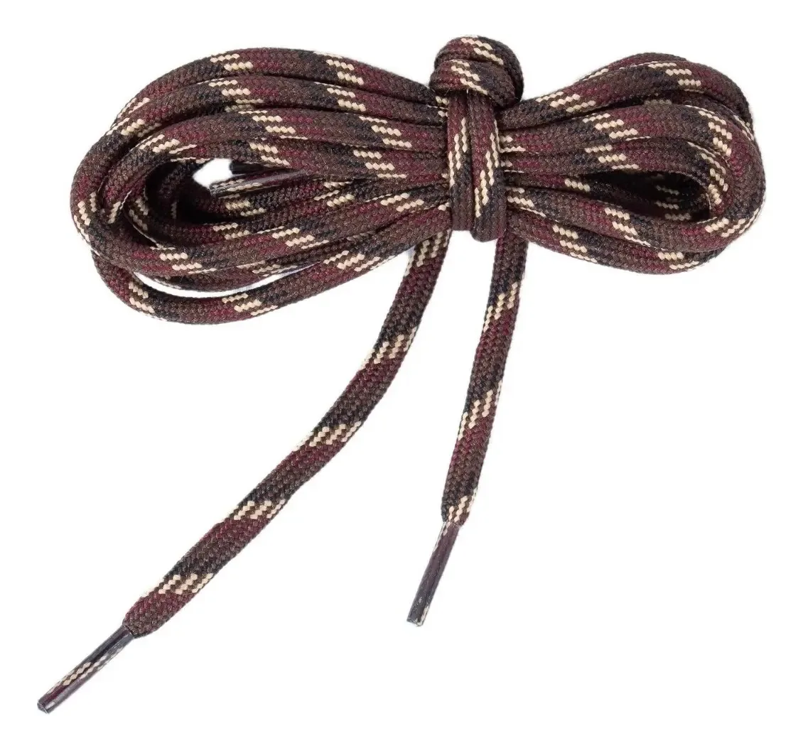 Cadarços redondos para botas, comprimento: 120 cm, cor: café, bege