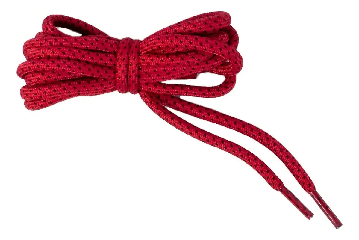 Cadarços redondos para botas, comprimento: 120 cm, cor: vermelho-preto 2