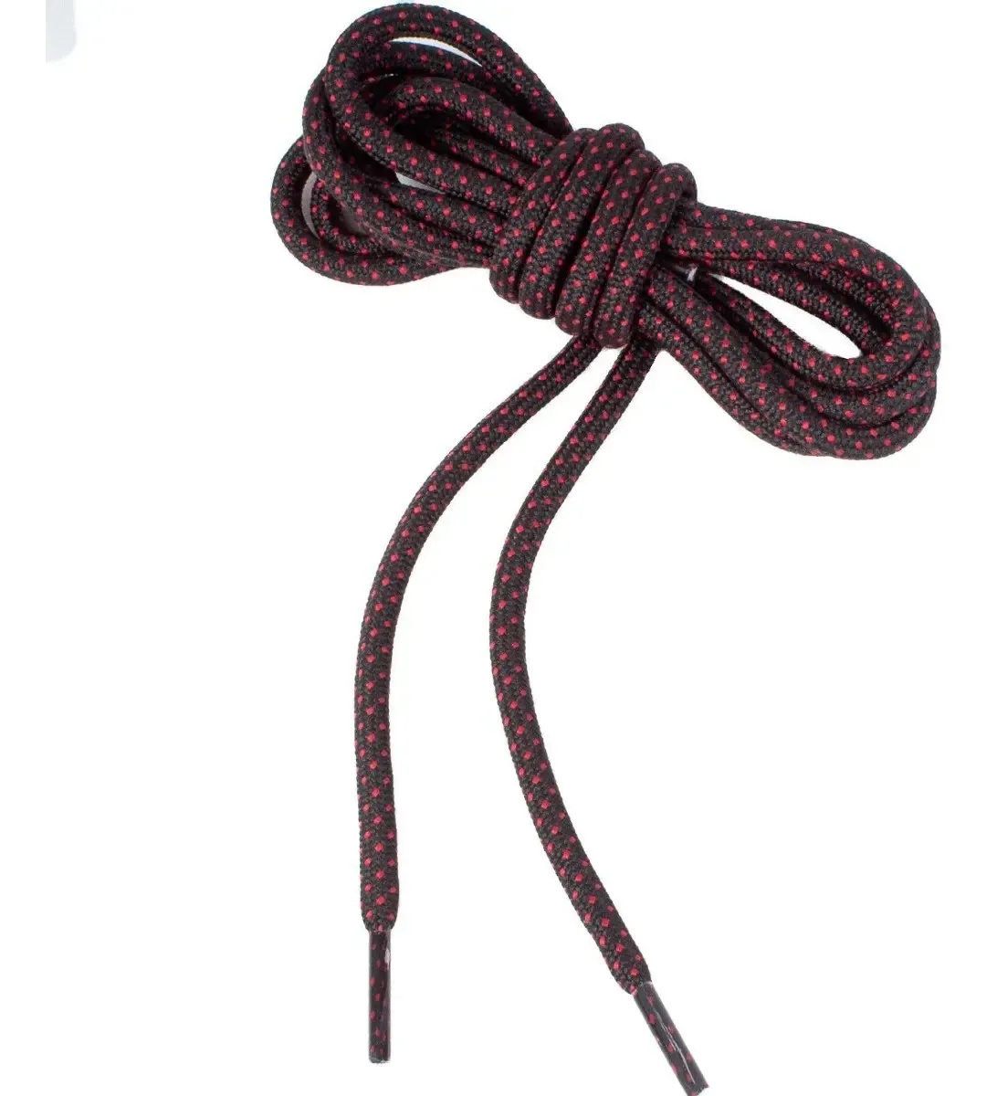 Cadarços redondos para botas, comprimento: 120 cm, cores, cor: preto-vermelho