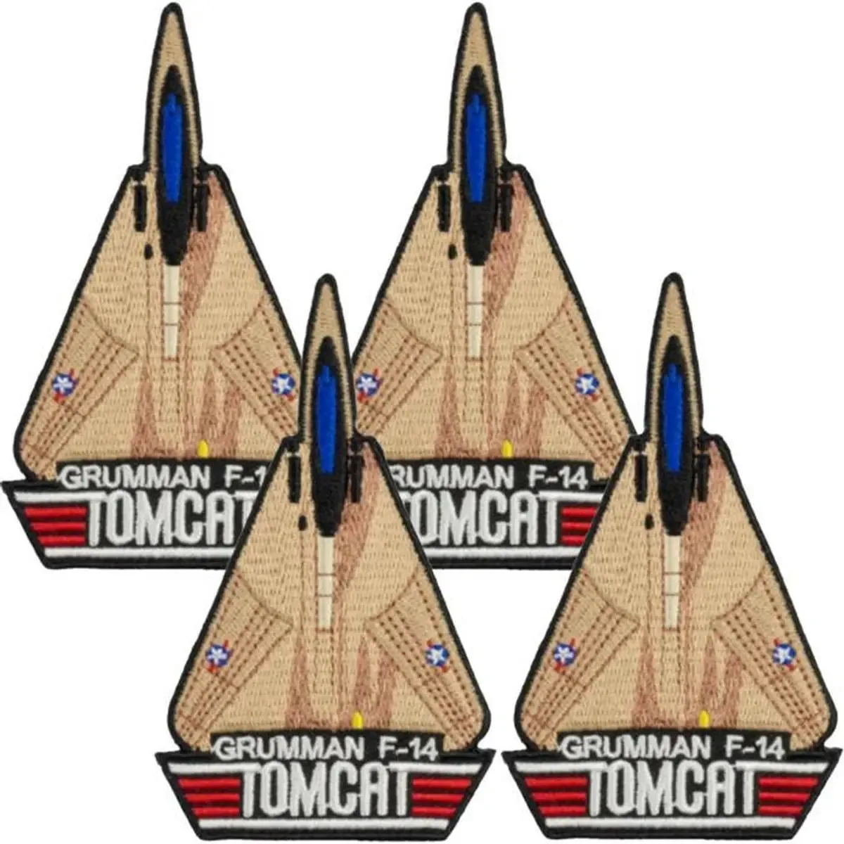 Patches bordados termoadesivos, Mxgmc-004, 4 adesivos, F-14g