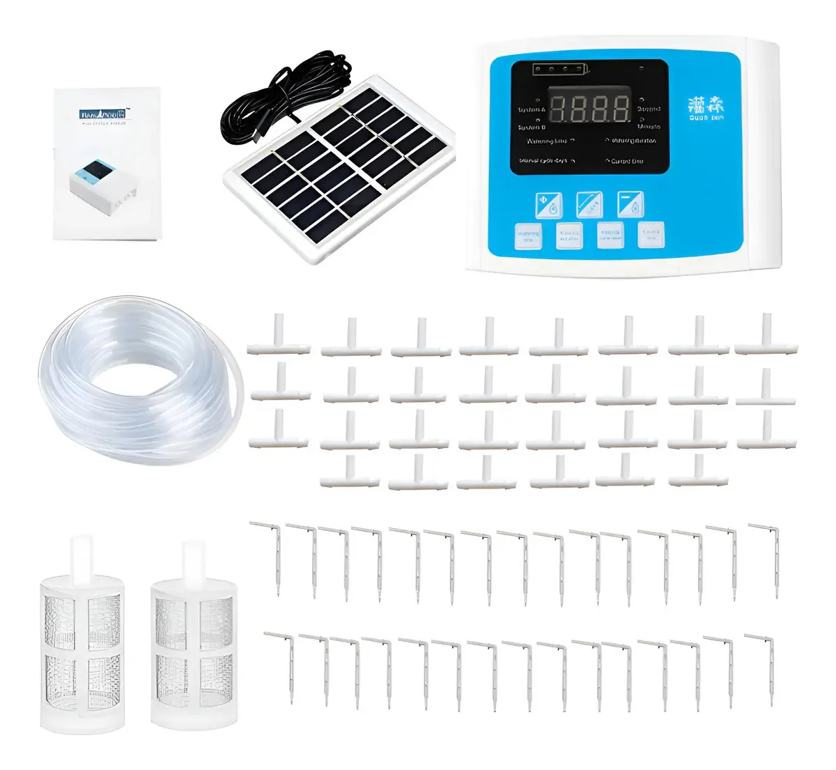 Aspersor de jardim por gotejamento, Mxdpy-003, 1 kit, bomba dupla, 2 brancos/azuis