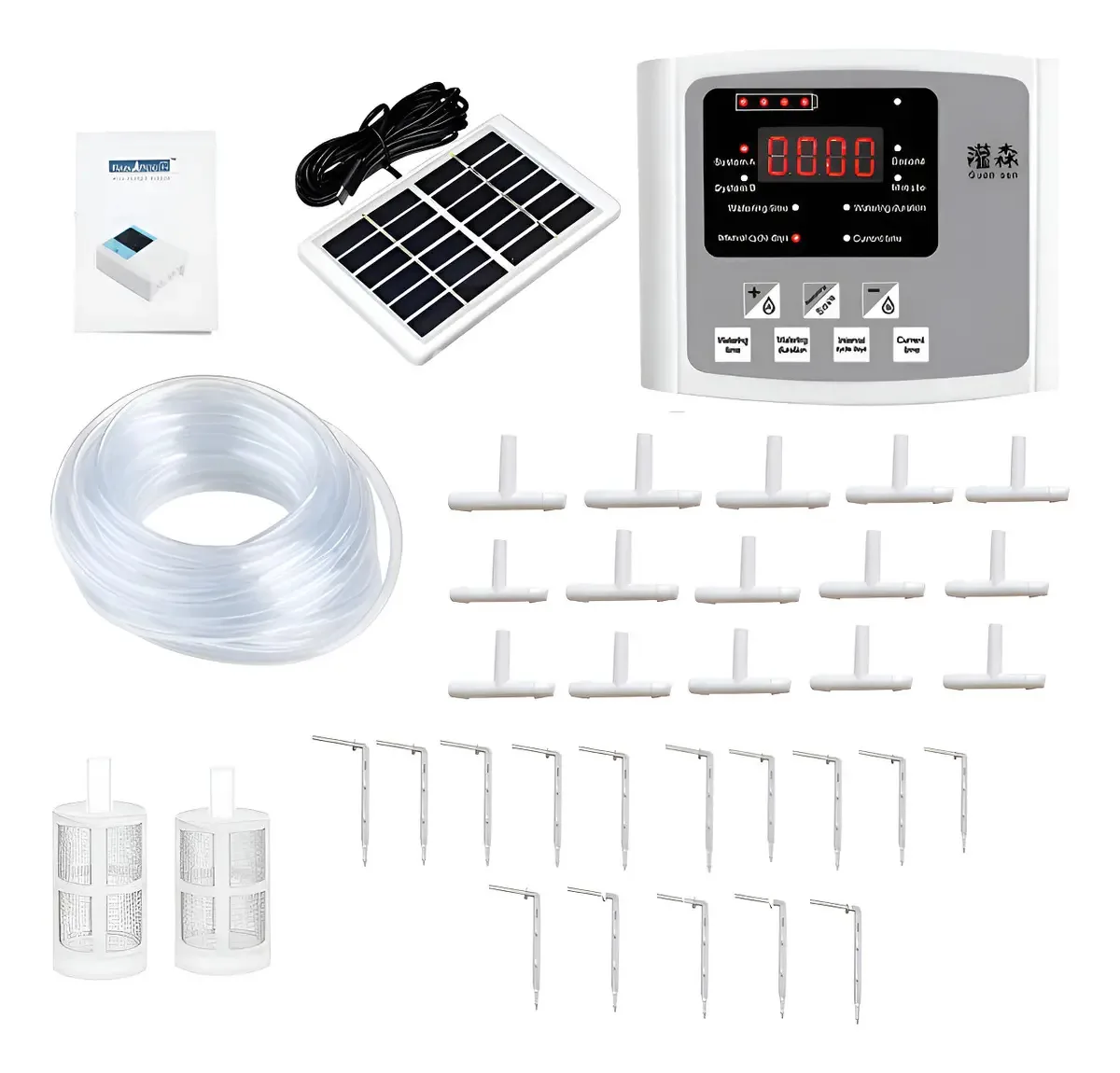 Aspersor de plantas inteligente, Mxwen-002, bomba dupla, 2 Fi branco com cinza