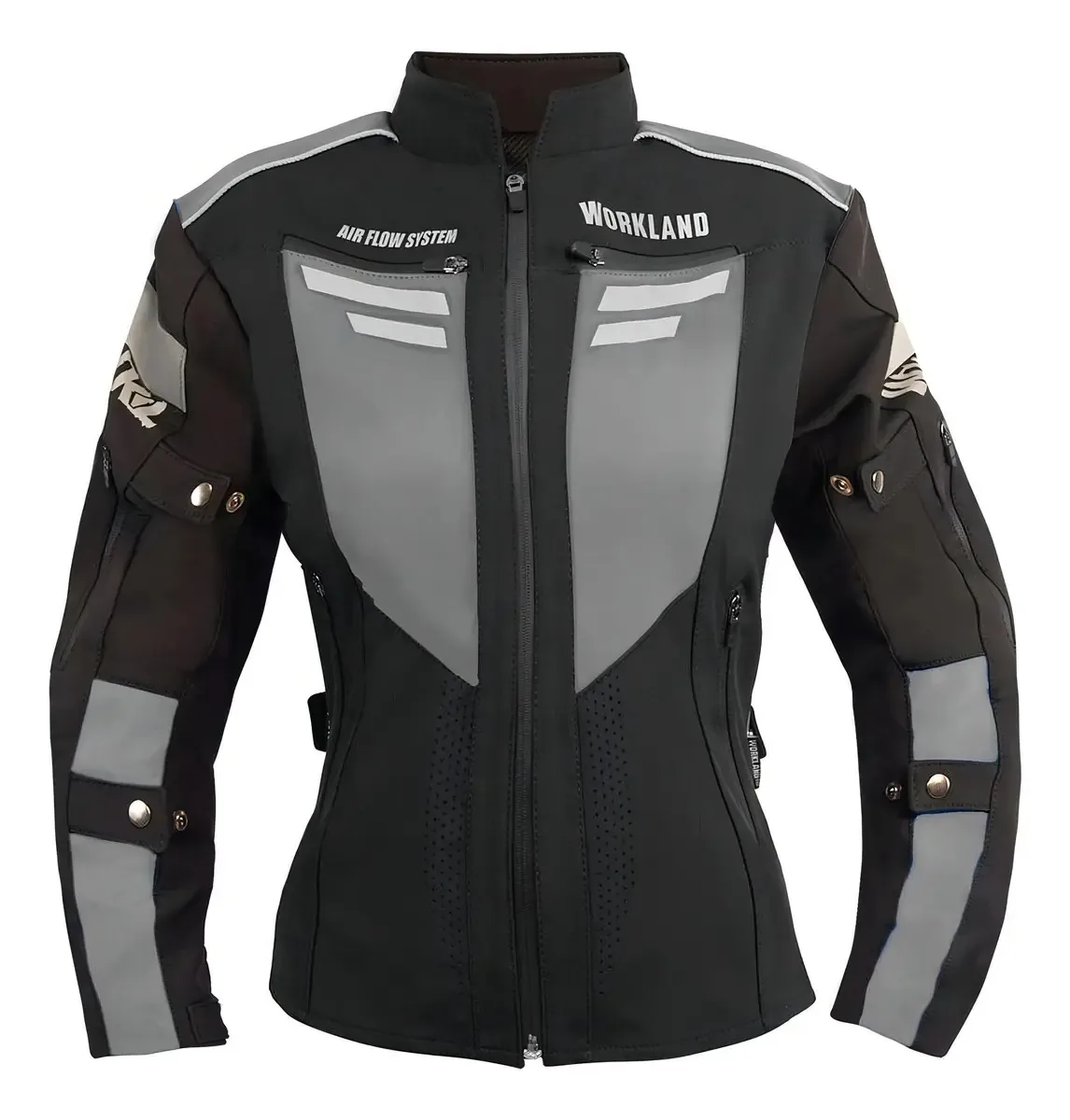 Jaqueta protetora impermeável para motocicleta feminina Wkl Grey