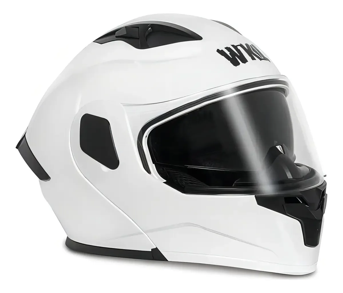 Capacete de motocicleta Certificado Dot Dobrável Capacete de Motocicleta Wkl Ch-103 Cor Branco Capacete Tamanho M