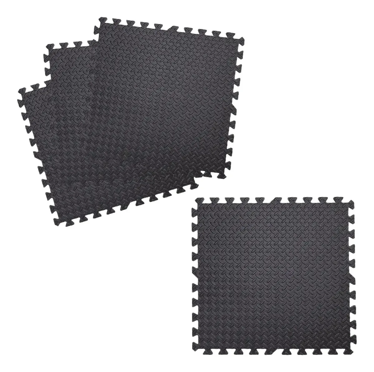 Tapete de chão Eva, 4 peças de tapete antiderrapante Bywell Black