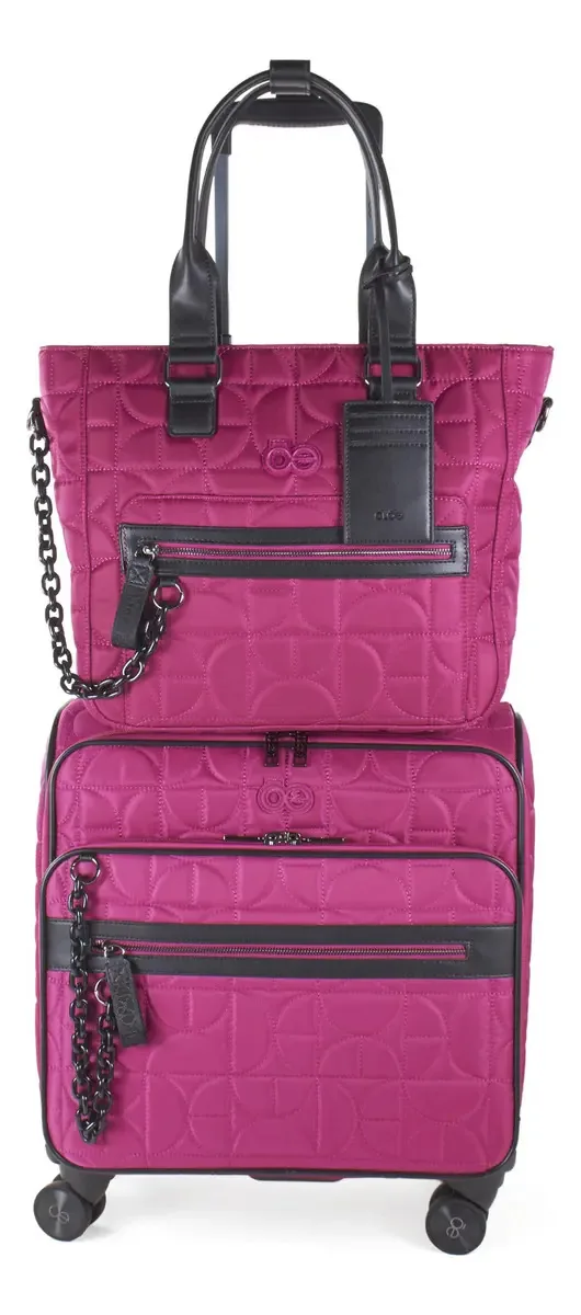 Bagagem vertical de viagem unissex Cloe 20 e sacola cor roxa