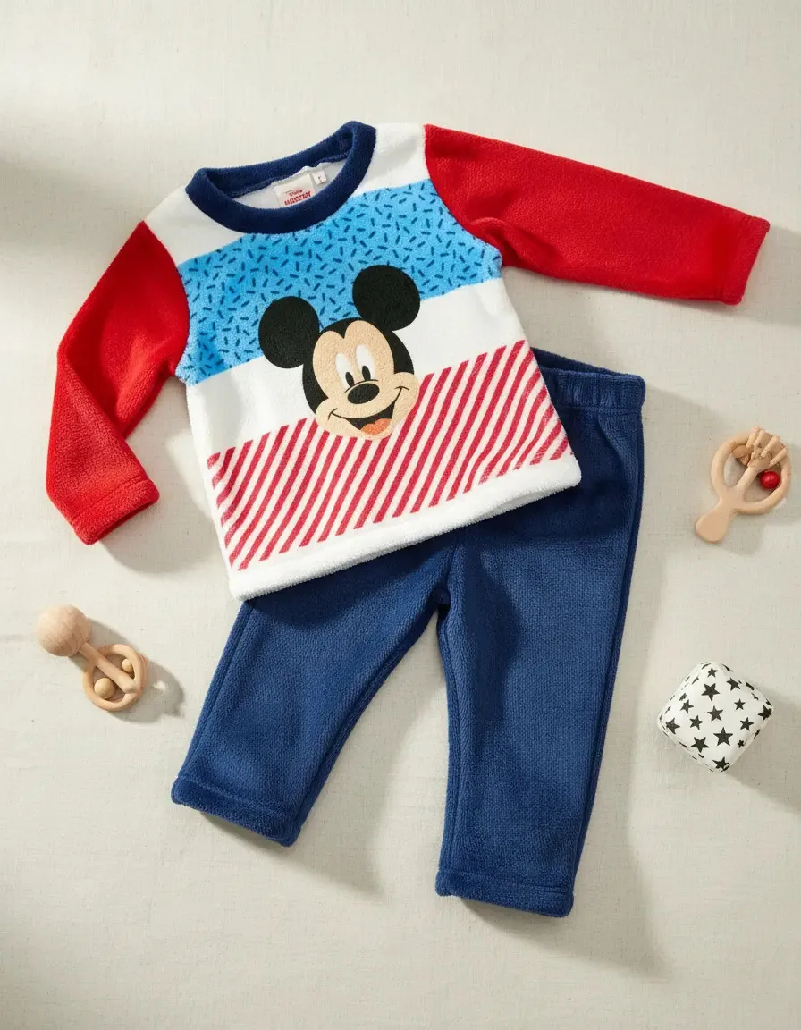 Conjunto de pijamas Disney Mickey Mouse Baby Boy, colorido, multicolorido, tamanho 3 A