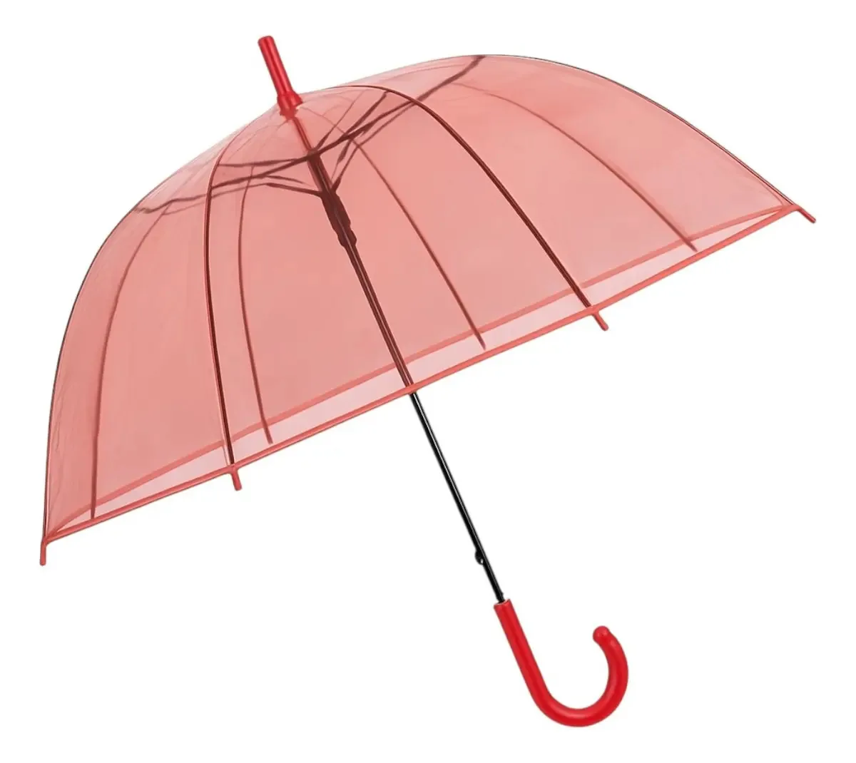 Guarda-chuva de cogumelos transparente, guarda-chuva S14, cor rosa claro