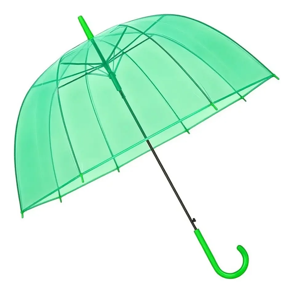 Guarda-chuva de cogumelos transparente, guarda-chuva S14, cor verde claro