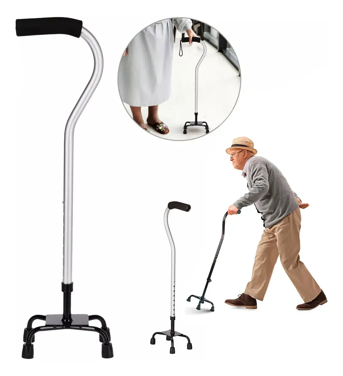 Bastão ortopédico de alumínio CJR Baston 4 Legs