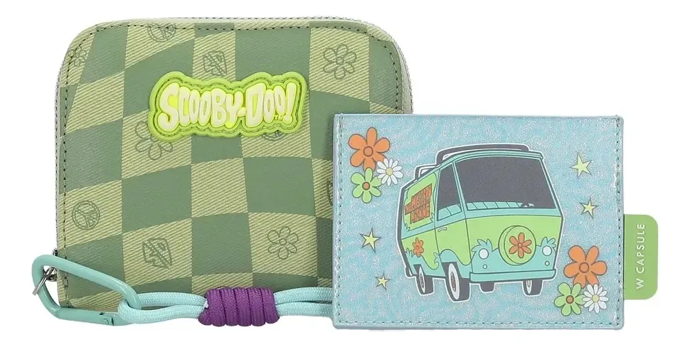 Conjunto de carteiras de cartões femininas Scooby Doo W Capsule ACDANOT5CW, cor verde