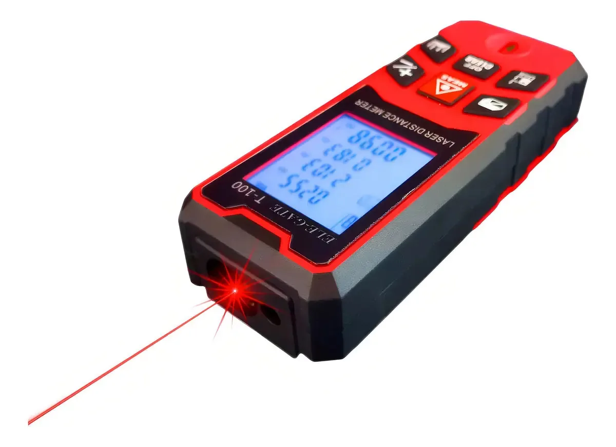 Medidor de distância a laser Telêmetro a laser Medidor de distância a laser Distância portátil 100m com display digital retroiluminado com aviso de medição