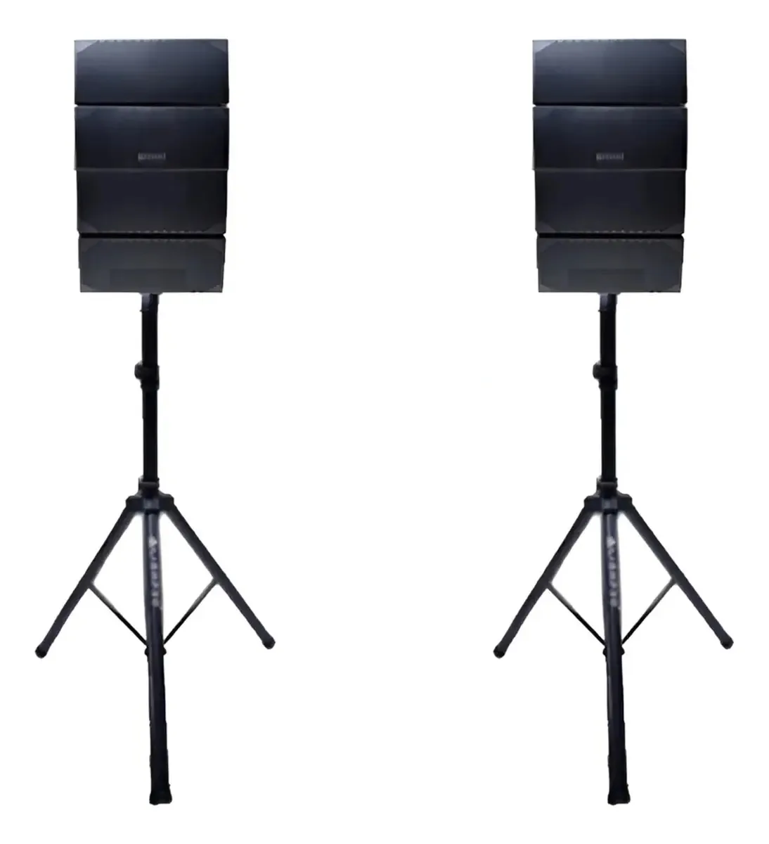 Alto-falantes de tripé de matriz linear de satélites passivos Audiobahn Black