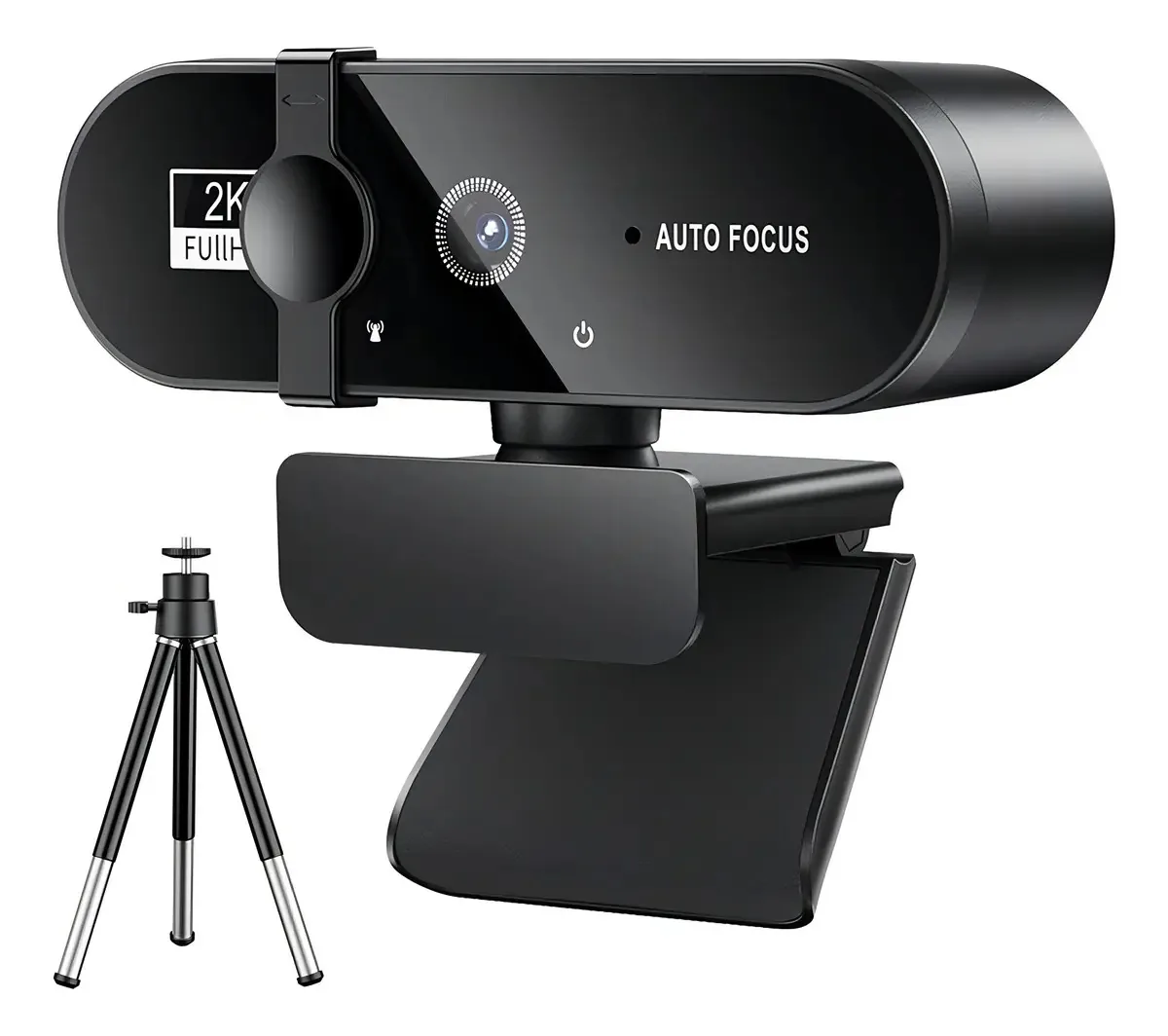 Webcam Poemysir para PC Webcam Mini webcam com microfone USB Webcan Autofocus 4k 2k 1080p Câmera de streaming Full HD para laptop (2k com tripé)