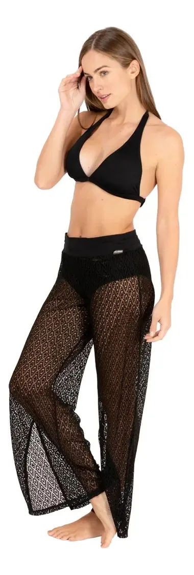 Calças Pareo femininas Fullsand — dappx47, cor preta, tamanho Lxl